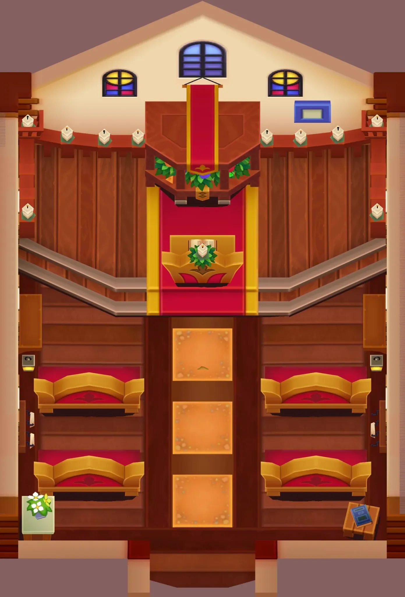 Castele Choir Hall seen from above