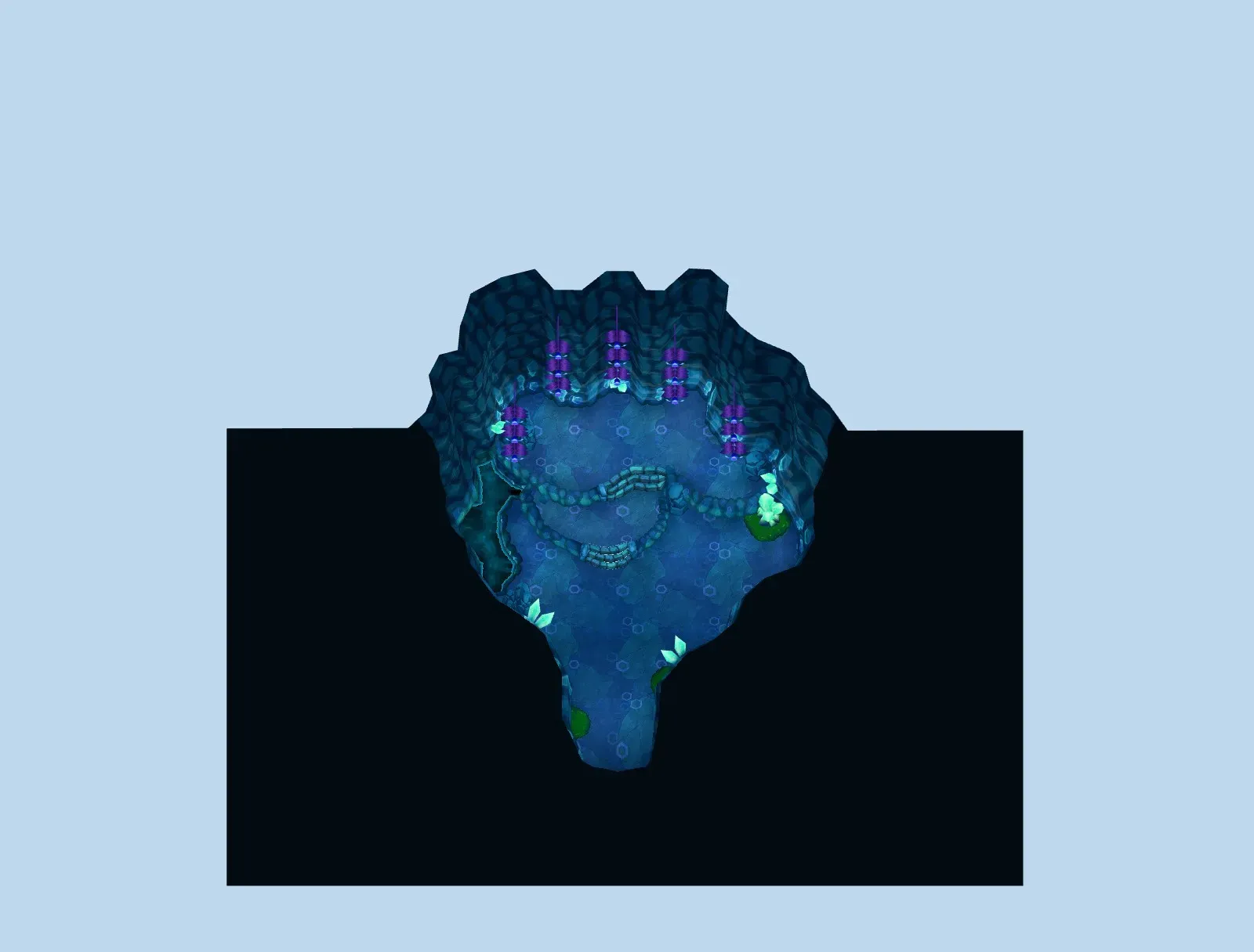 Cave of Phosphorescent Flowers seen from above