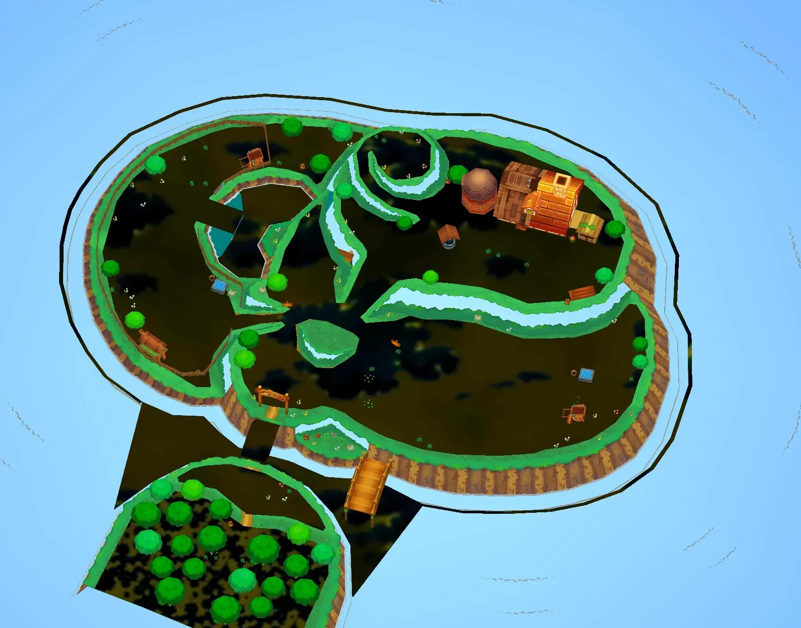 Farley's Plantation seen from above
