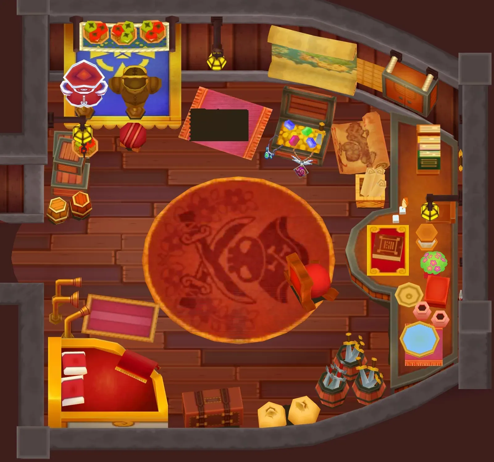 Pirate Ship's Cabin seen from above