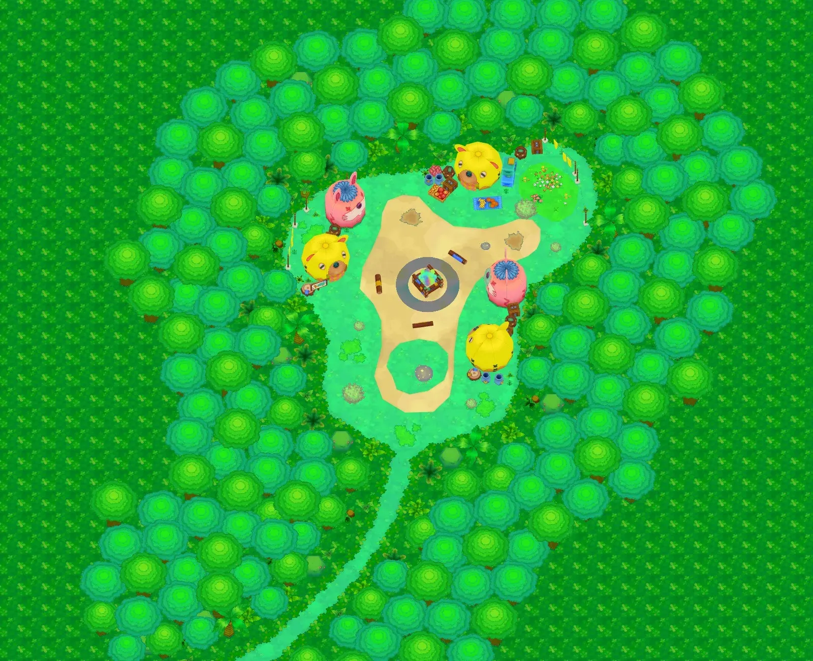 Plushling Camp seen from above
