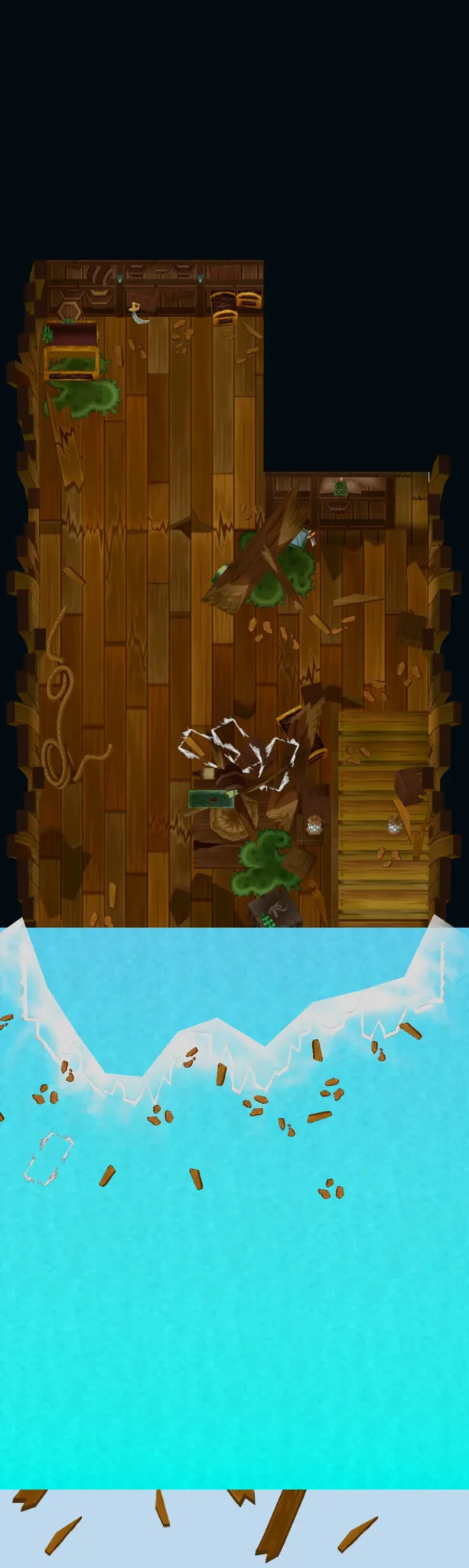 Shipwreck seen from above